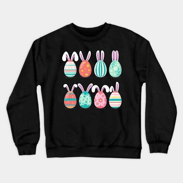 Cute Eggs Easter Day Family Matching Pajama Egg Hunting Crewneck Sweatshirt by Souben